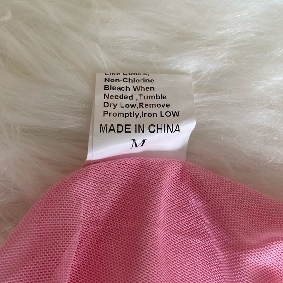 🌸NWOT Size M Pink Mesh 3D Lace Babydoll Nightgown - Picture 9 of 9